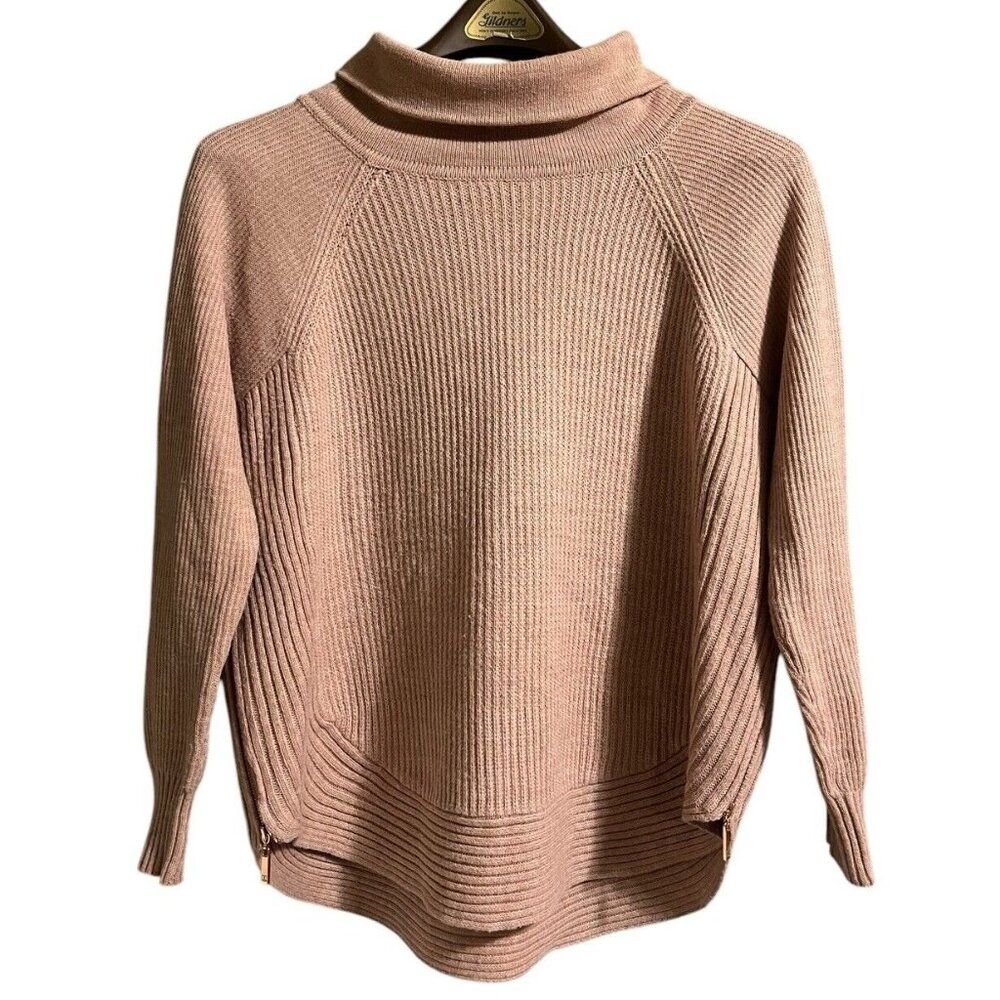 Ivanka Trump Sweater Women Measured Mauve Cable Knit Asymmetrical Pullover‎ City